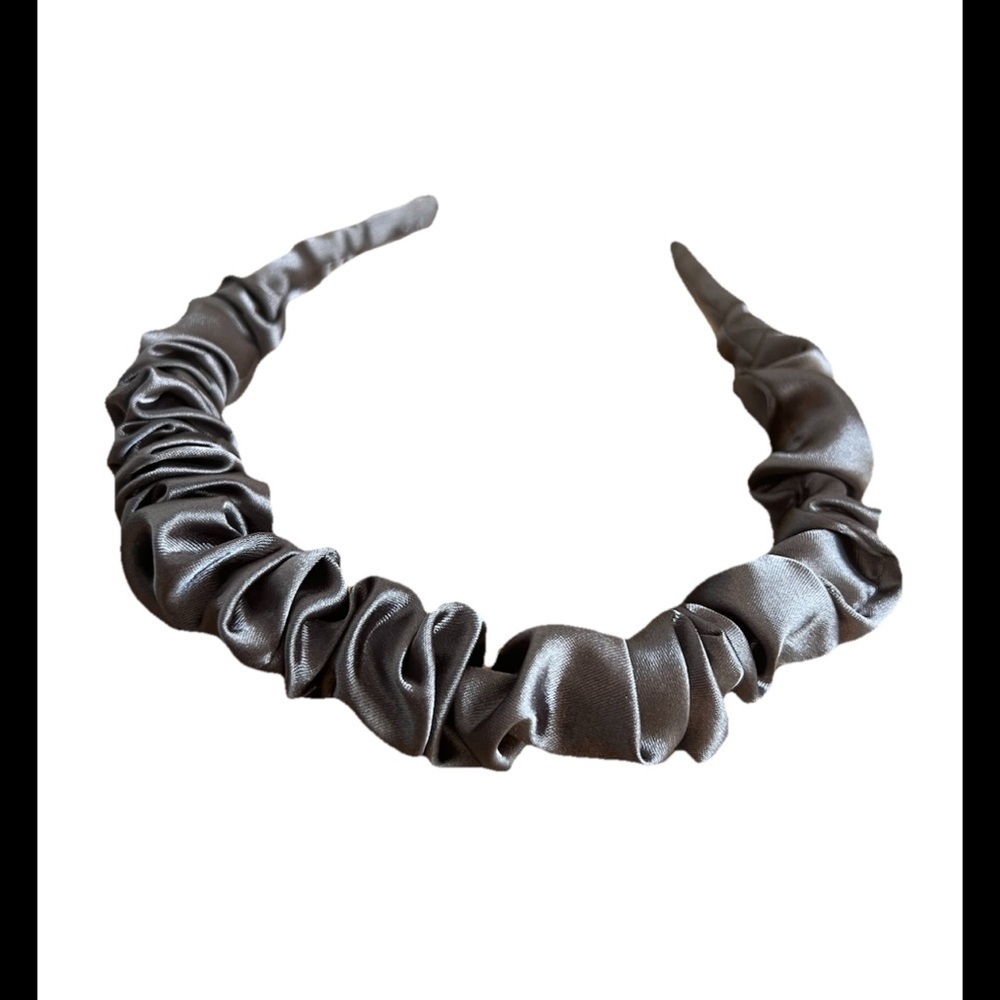 1pc Gray Ruched Headband Trendy Scrunchies Women Hair